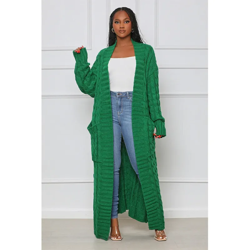 Wander Luxe Cable Knit Longline Cardigan Castello Clothing Line