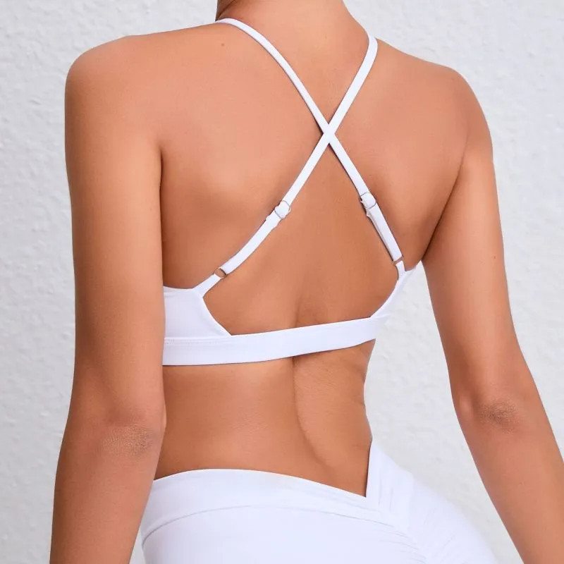 Pia Strappy Cutout Crisscross Back Sports Bra sports top & bras Castello Clothing Line