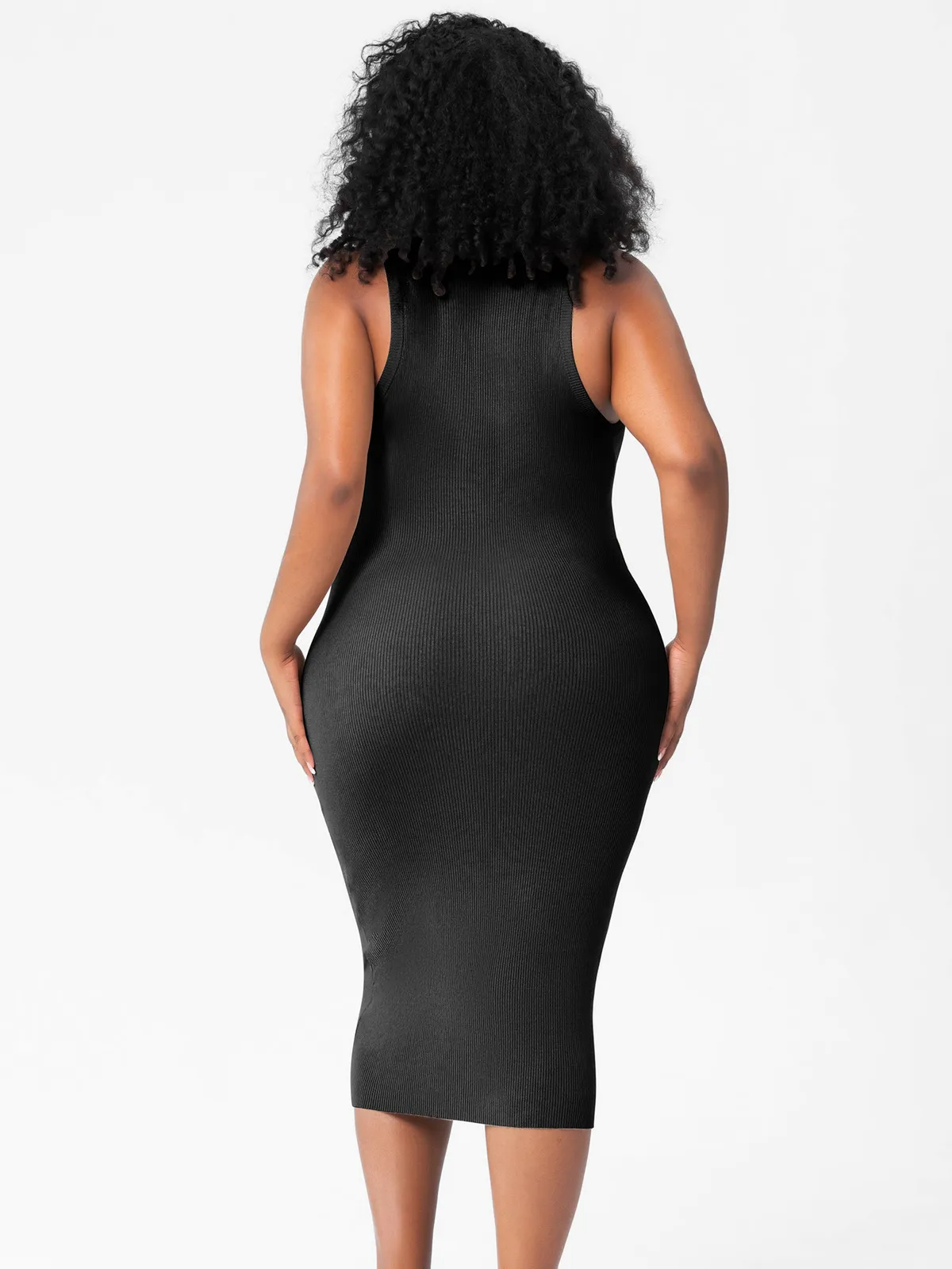 Lena Plus Size Sleeveless Ribbed Bodycon Midi Dress midi dress Castello Clothing Line