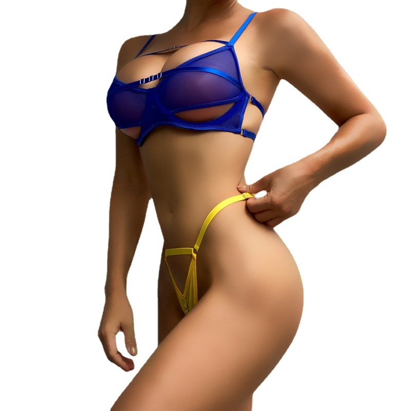 Color Block Bandage Lingerie Set  Castello Clothing Line   