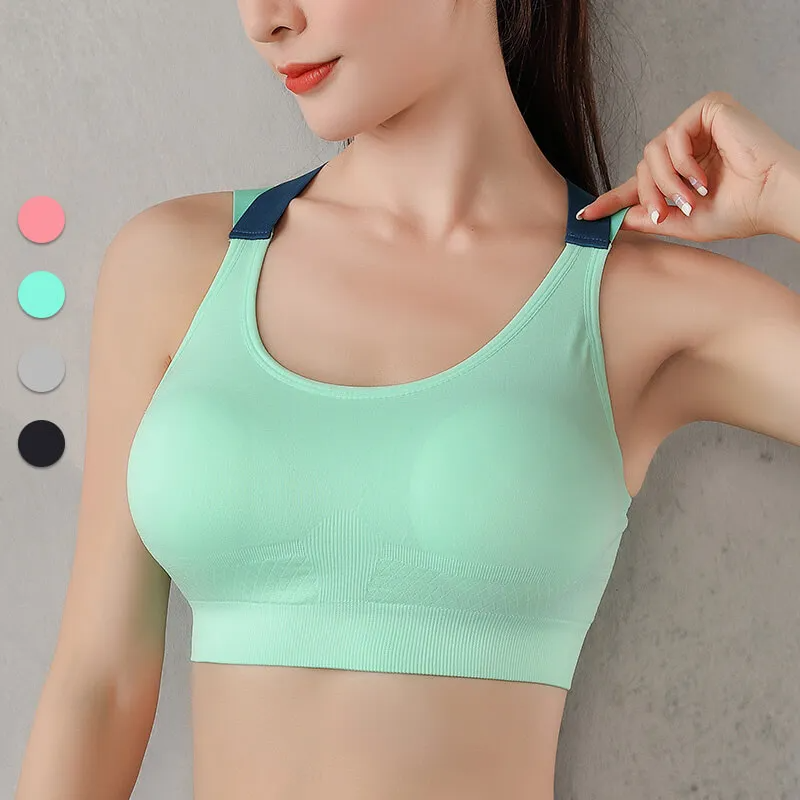Tia Seamless Ribbed Crossback Sports Bra sports top & bras Castello Clothing Line