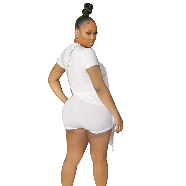 Flare Flow Asymmetric Cutout Top & Fitted Shorts Set  Castello Clothing Line   