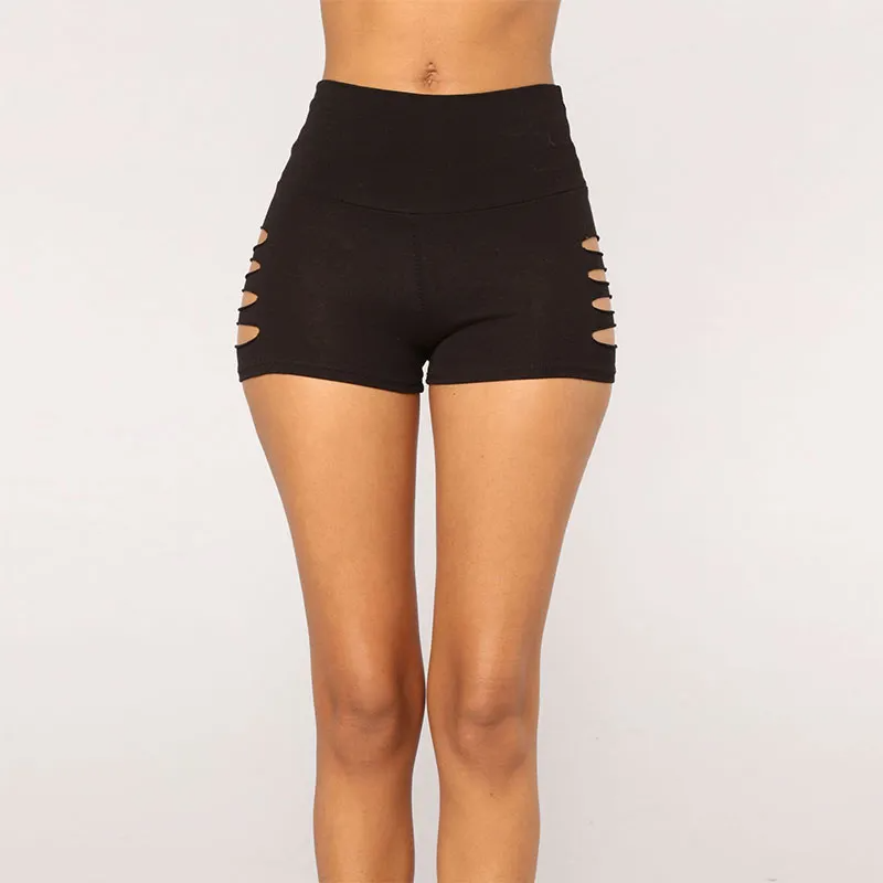 Nikki High-Rise Cutout Stretch Booty Shorts workout shorts Castello Clothing Line