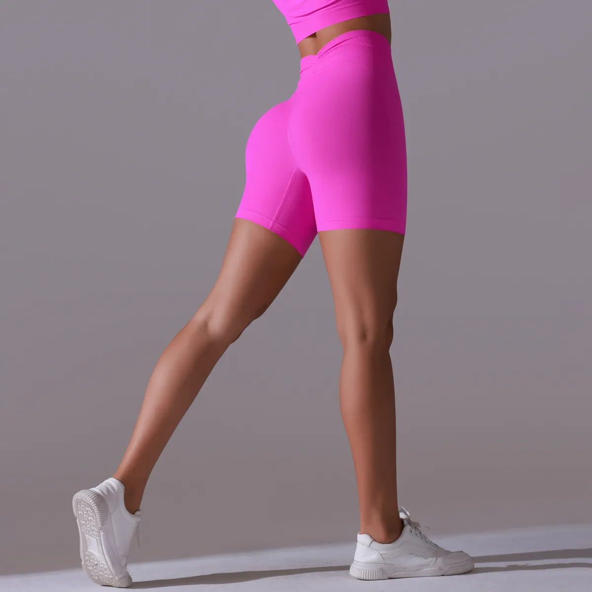 Echo High-Rise Seamless Ribbed Biker Shorts workout shorts Castello Clothing Line