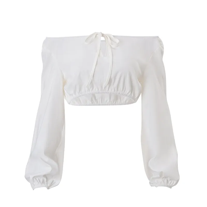 Sweet Escape Off-Shoulder Tie Crop Top  Castello Clothing Line   
