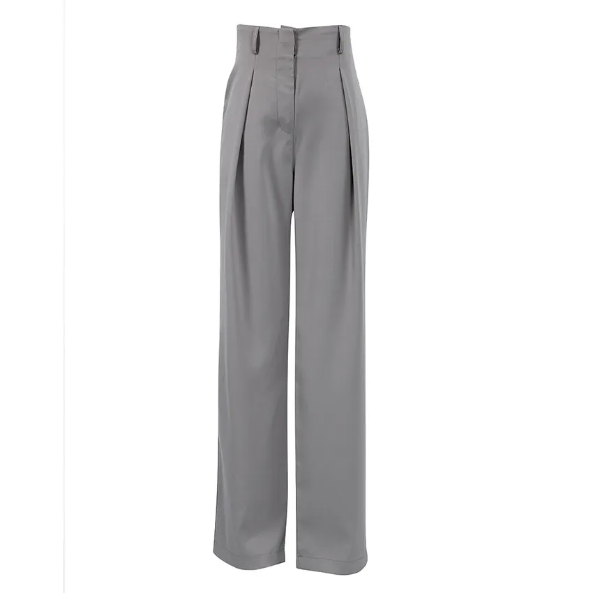 Tamsin High-Waisted Pleated Wide-Leg Trousers Castello Clothing Line