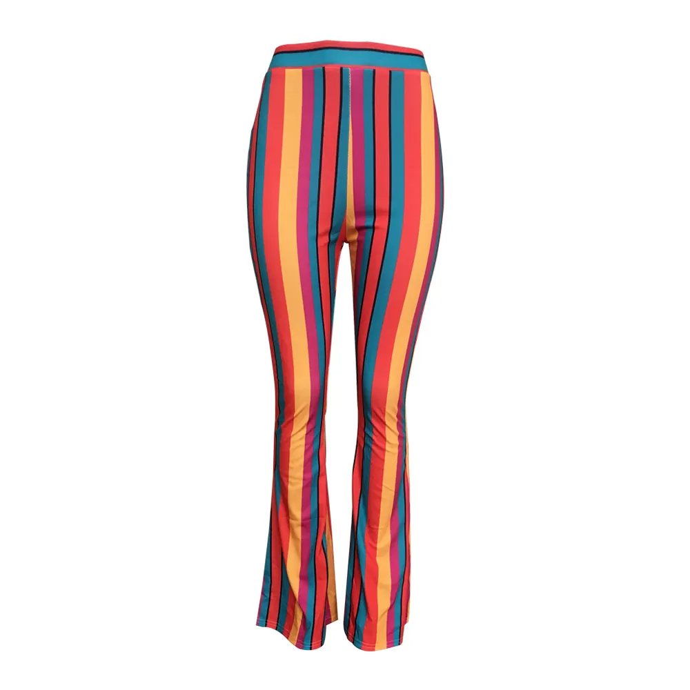 Juliette High-Waist Striped Flare Pants Castello Clothing Line