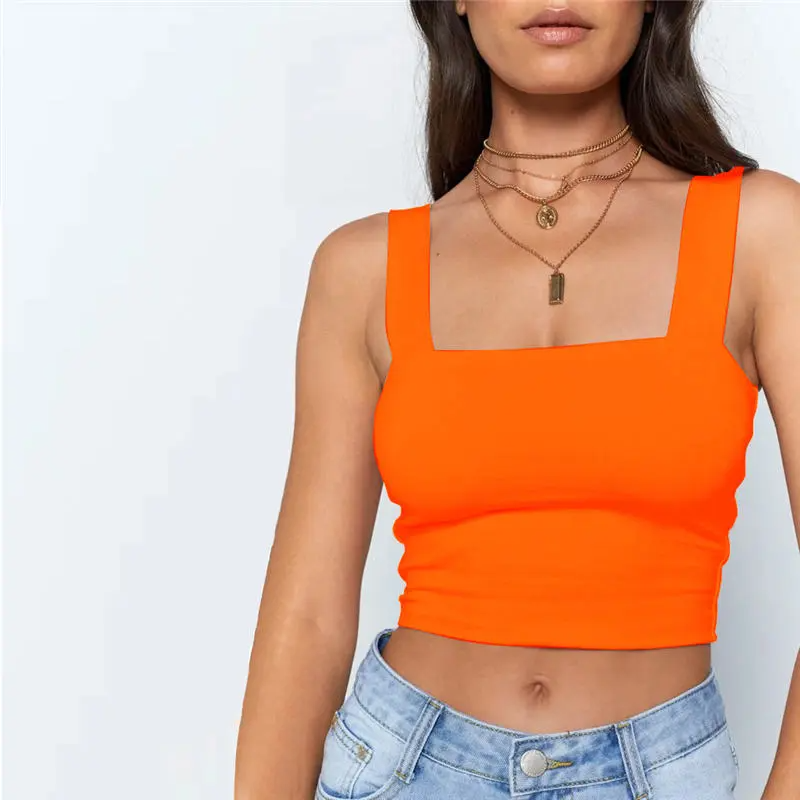 Playful Vibes Square-Neck Crop Top  Castello Clothing Line   