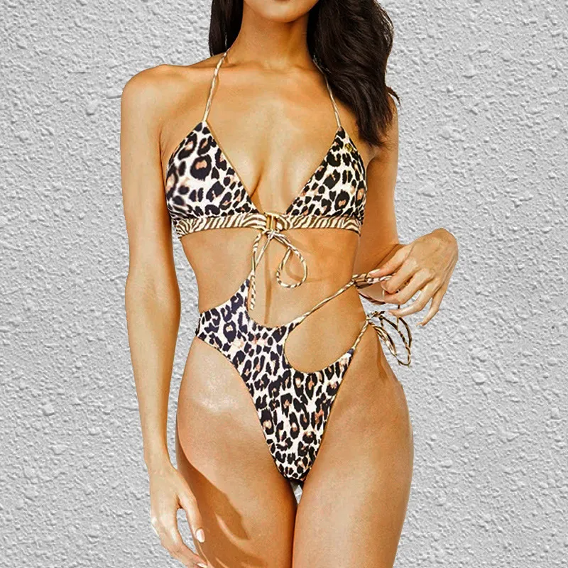 Sive Contrast Cutout Tie-Side One-Piece Swimsuit one piece swimsuit Castello Clothing Line