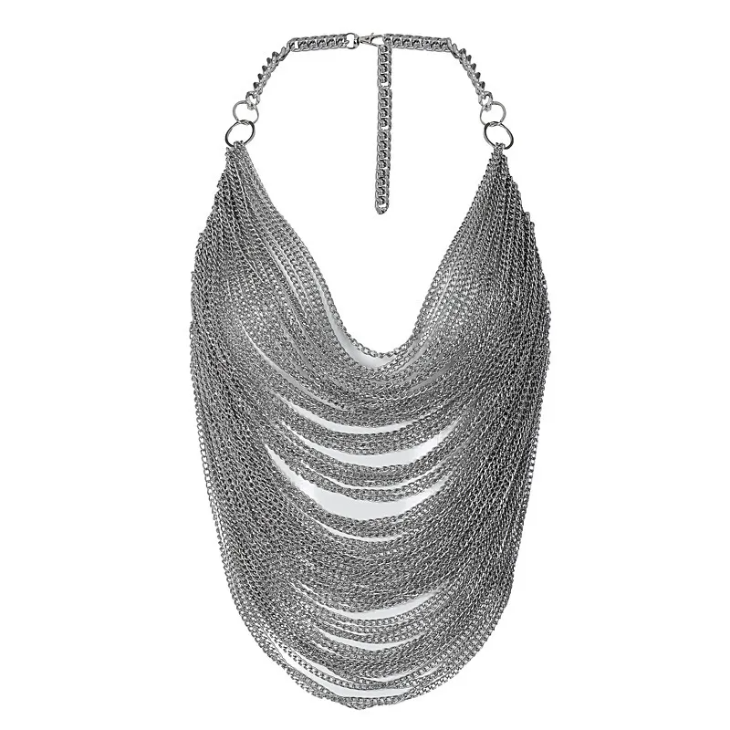 Dazzling Drapes Chain Halter Top  Castello Clothing Line   