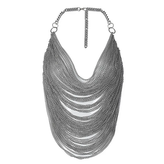 Dazzling Drapes Chain Halter Top  Castello Clothing Line   
