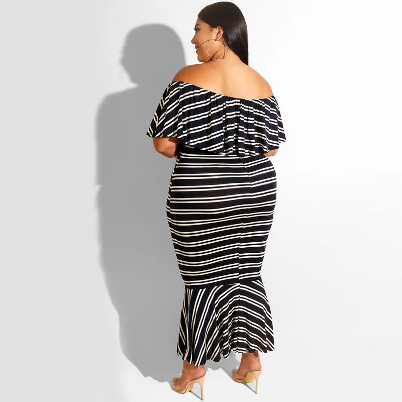 Plus Size Off The Shoulder Dress  Castello Clothing Line   