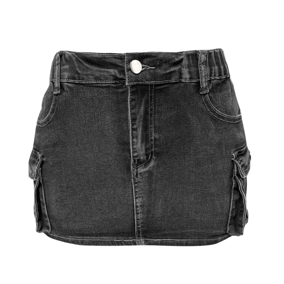 Cargo Cutie Denim Mini Skirt  Castello Clothing Line   