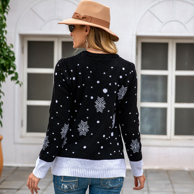 Jolly Reindeer Long Sleeve Knit Holiday Sweater Castello Clothing Line