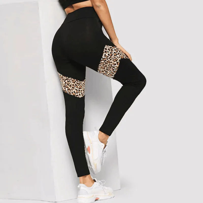 FierceFusion High-Waist Colorblock Animal Print Leggings leggings Castello Clothing Line