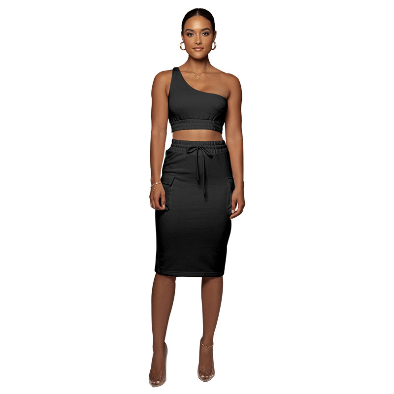 Cropped Tank Top and Cargo Skirt Set  Castello Clothing Line   