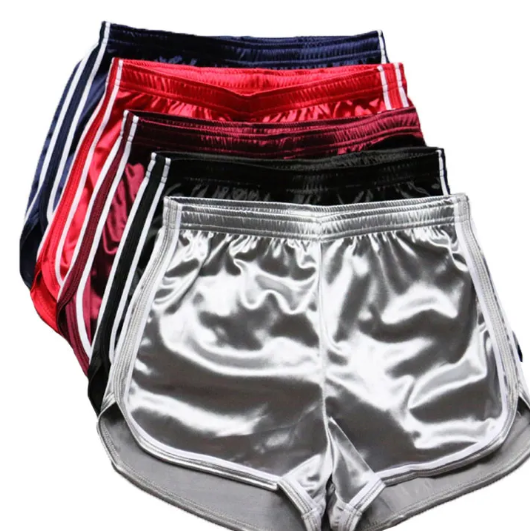 VibeQueen High-Waisted Satin Hot Shorts  Castello Clothing Line   