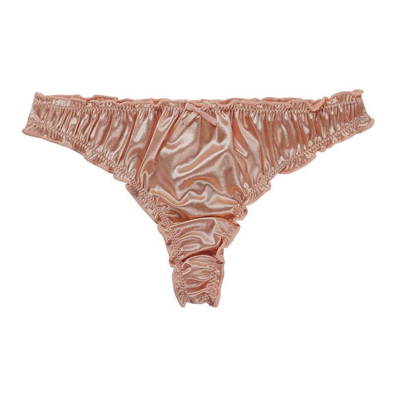 Satin Ruffle T Back Thong  Castello Clothing Line   