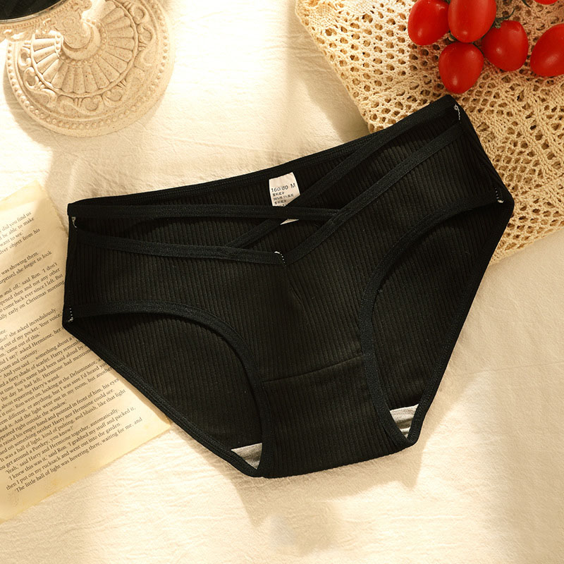 Ribbed Color Block Low Waist Cut Out Brief Panty  Castello Clothing Line   