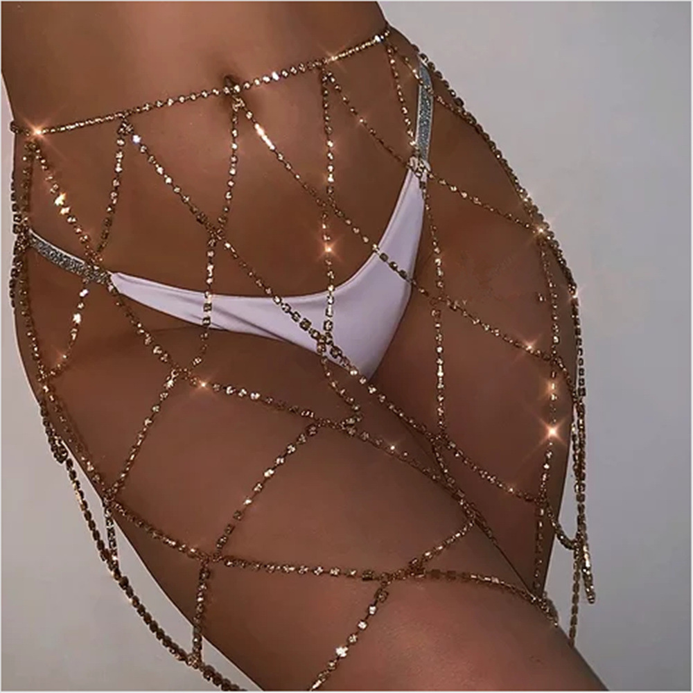 Rhinestone Chain Mini Skirt  Castello Clothing Line   
