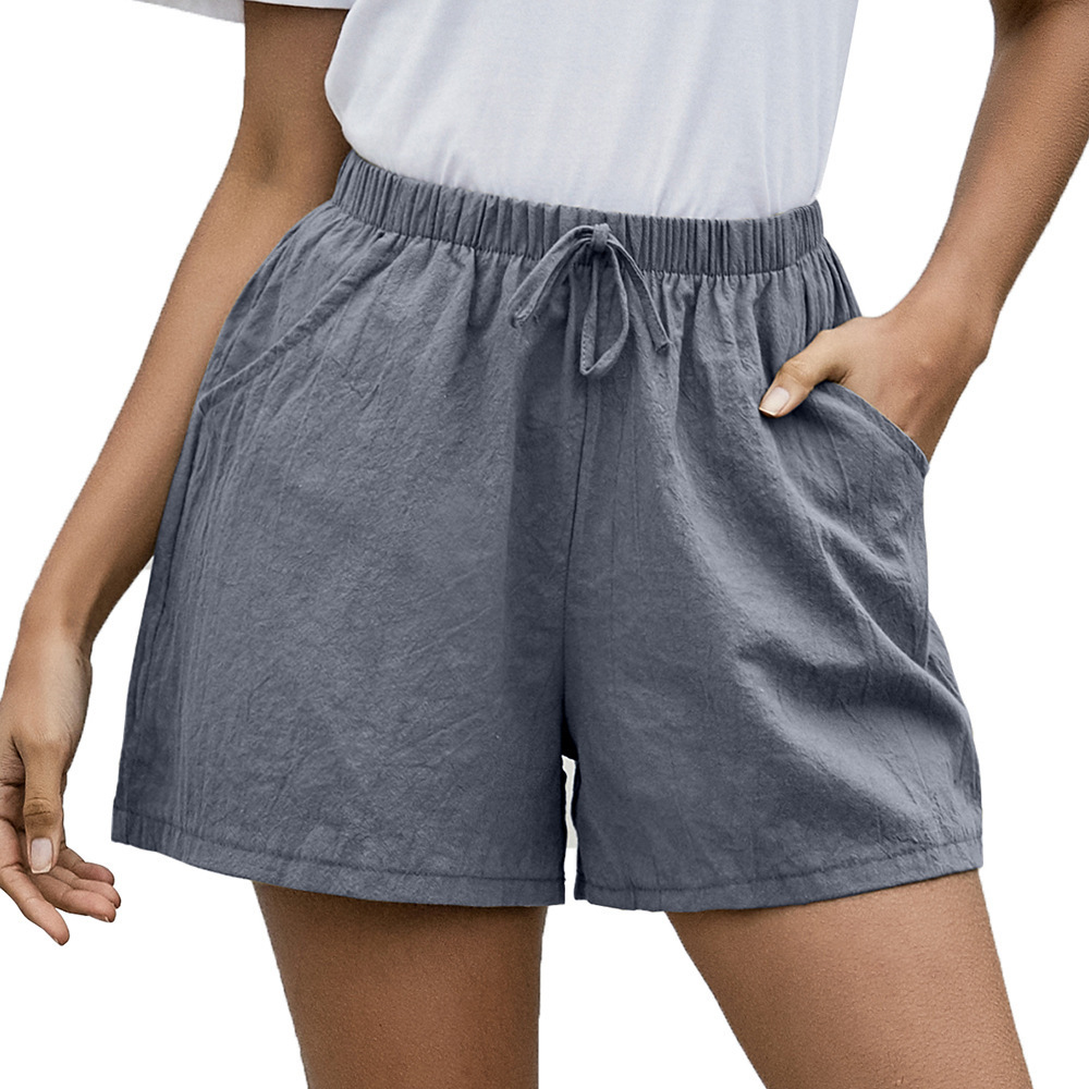 SunnyVibe High Waist Drawstring Casual Lounge Shorts  Castello Clothing Line   