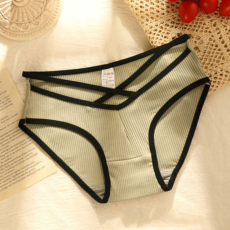 Ribbed Color Block Low Waist Cut Out Brief Panty  Castello Clothing Line   