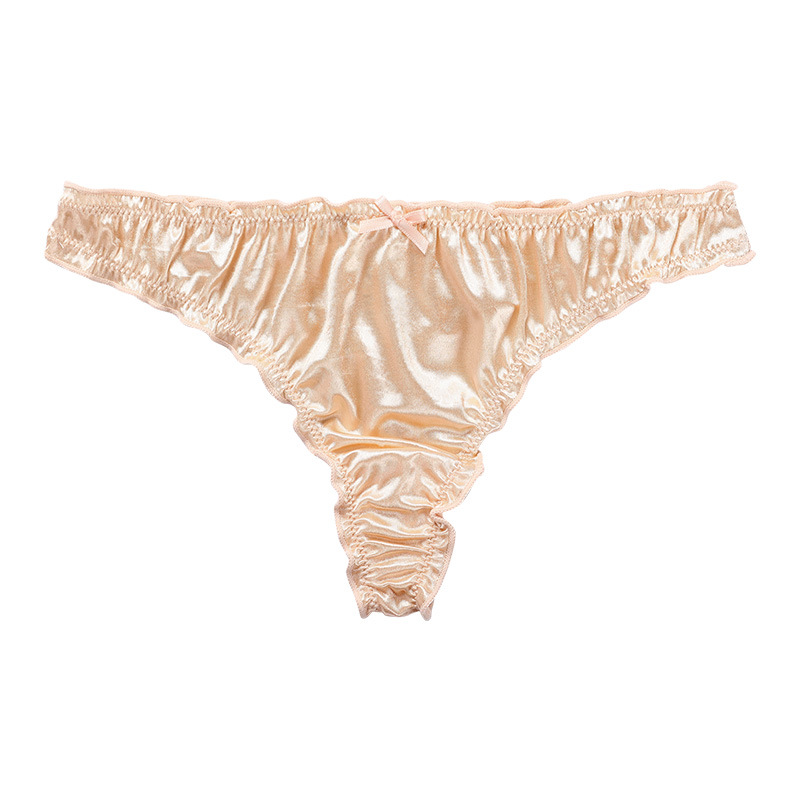 Satin Ruffle T Back Thong  Castello Clothing Line   