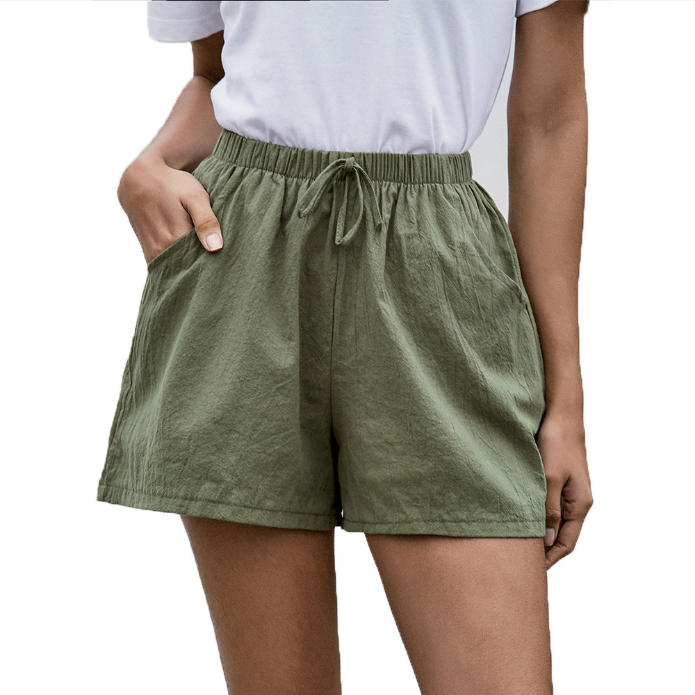 SunnyVibe High Waist Drawstring Casual Lounge Shorts  Castello Clothing Line   