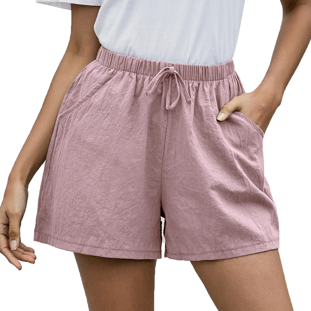 SunnyVibe High Waist Drawstring Casual Lounge Shorts  Castello Clothing Line   