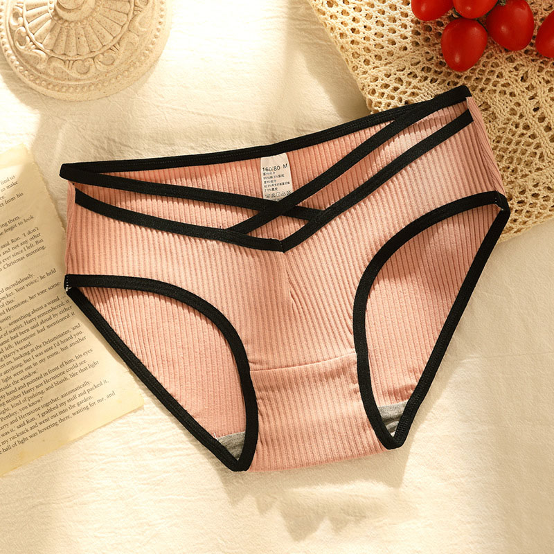 Ribbed Color Block Low Waist Cut Out Brief Panty  Castello Clothing Line   