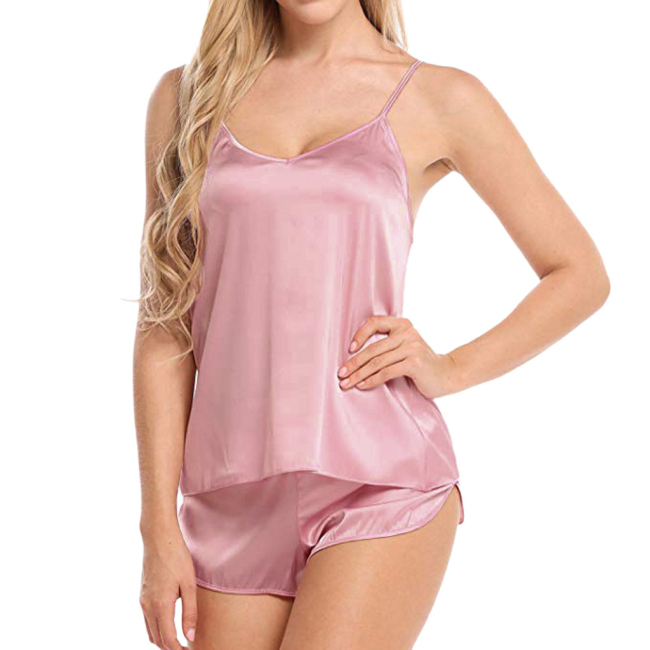 Silky Serenity Spaghetti Strap Cami and Lounge Shorts Set  Castello Clothing Line   