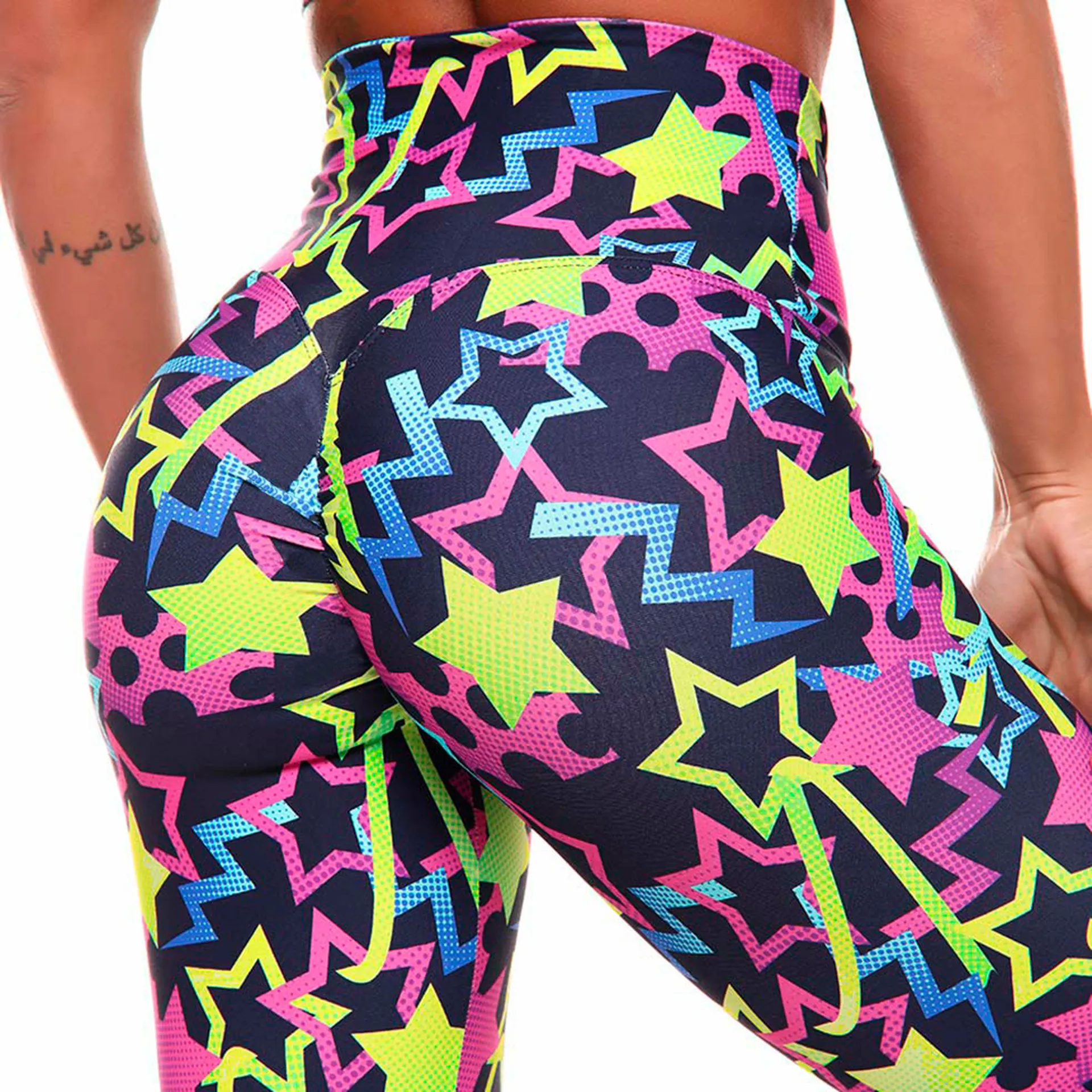 Cosmic High-Waist Scrunch Butt Graphic Leggings leggings Castello Clothing Line