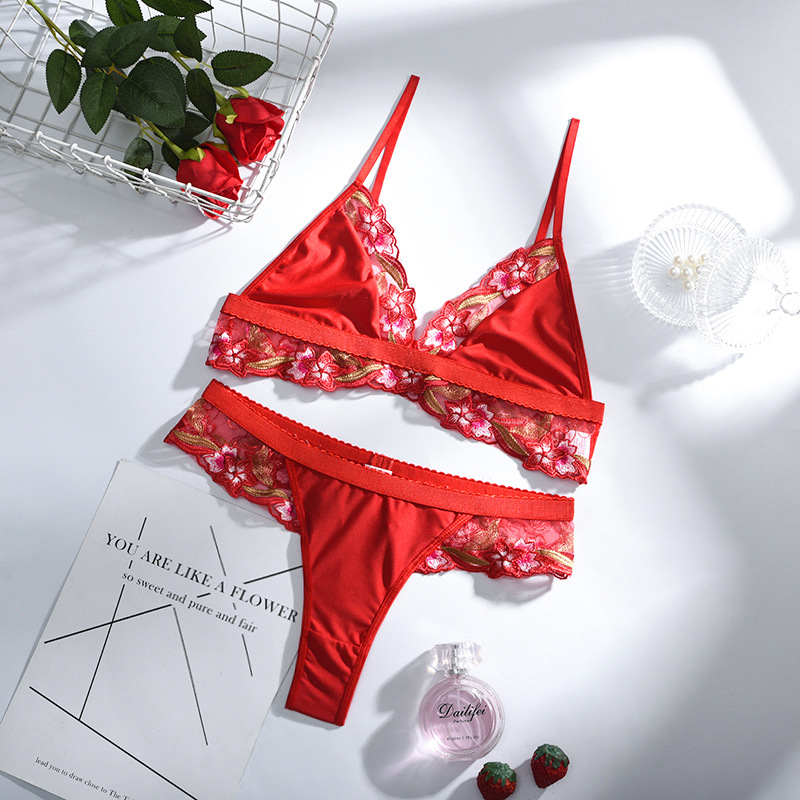 Ruffled Lace Bra & Panty Set  Castello Clothing Line   