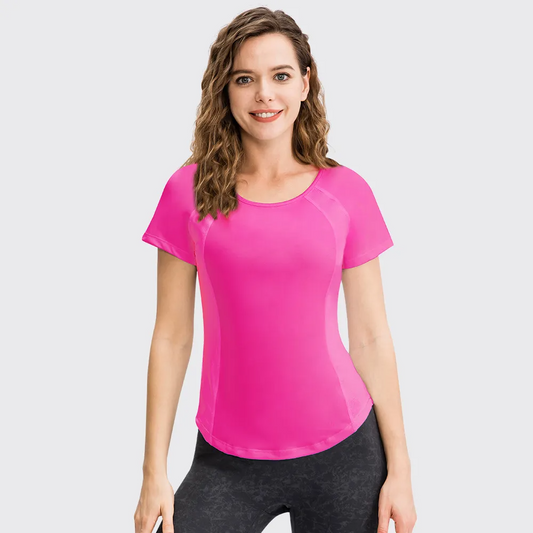 Dacy Short Sleeve Mesh Panel T-Shirt workout tops and t-shirts Castello Clothing Line