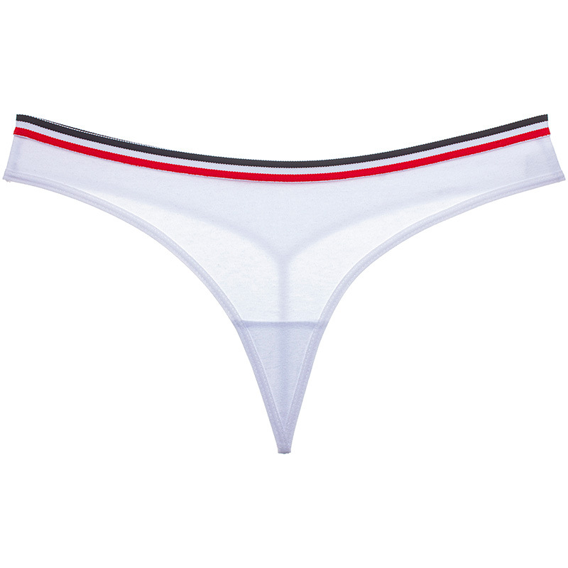Stripe High Cut Cotton Thong - Color Blocking Design - 100% Cotton Material  Castello Clothing Line   