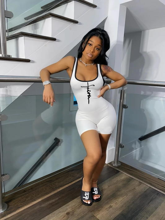 Vibe Fit Bodycon Romper – Scoop Neck One-Piece  Castello Clothing Line   