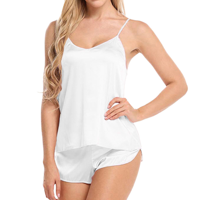 Silky Serenity Spaghetti Strap Cami and Lounge Shorts Set  Castello Clothing Line   