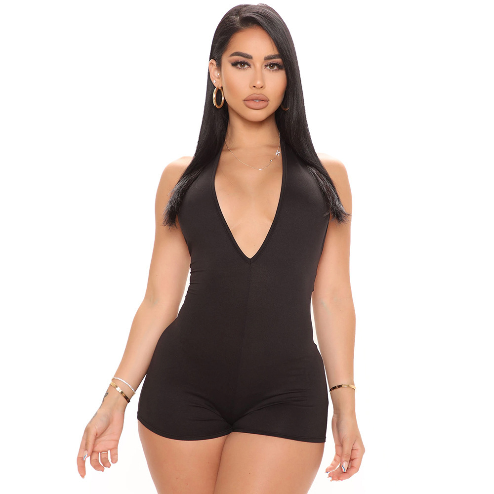 Hot Pursuit Halter Backless Romper  Castello Clothing Line   