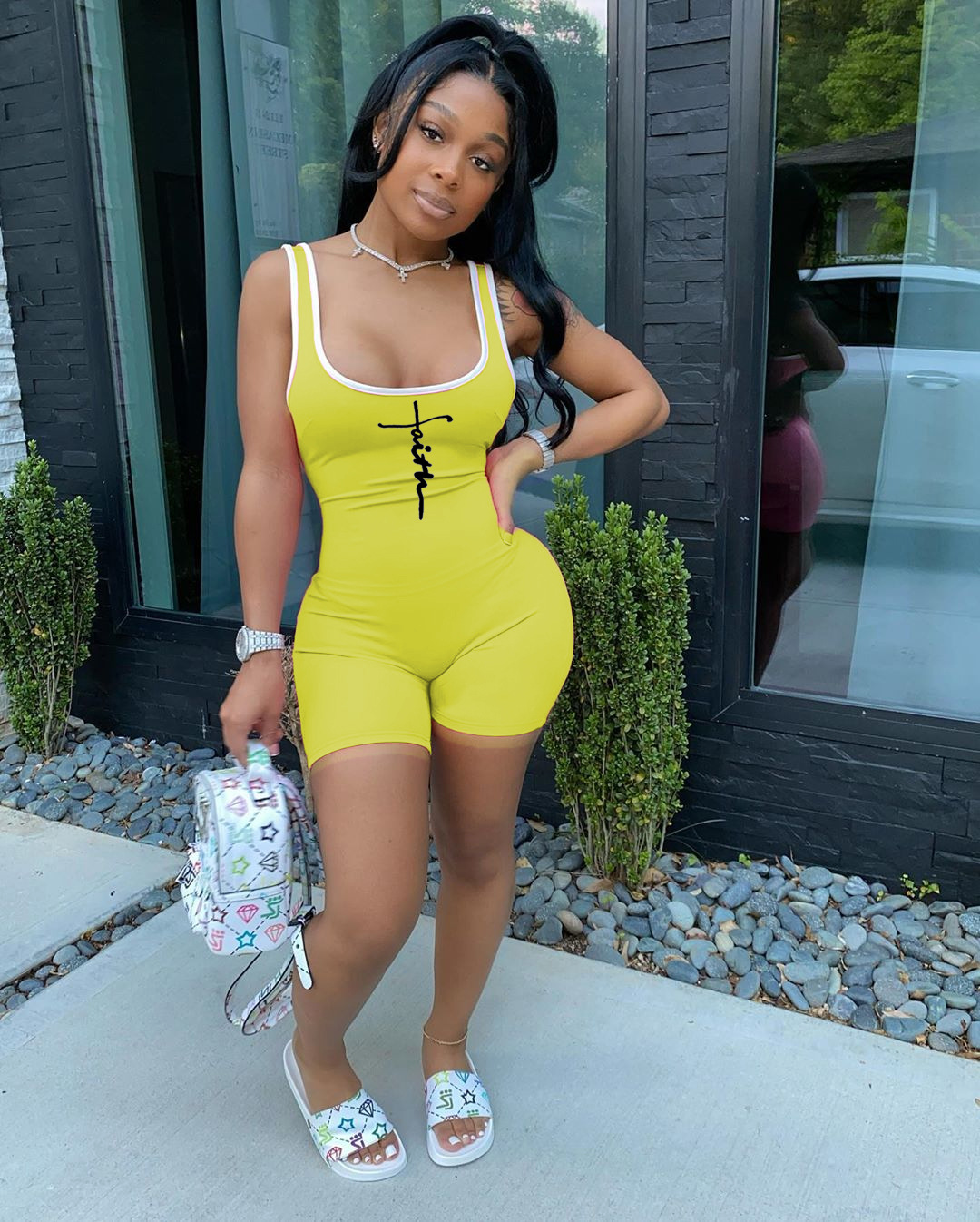 Vibe Fit Bodycon Romper – Scoop Neck One-Piece  Castello Clothing Line   