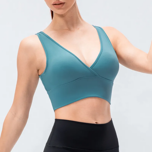 SassySue Reversible Wrap Front Longline Sports Bra sports top & bras Castello Clothing Line