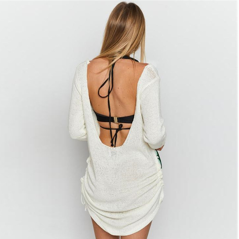 Back Bliss Open-Back Lightweight Knit Sweater Cover-Up Castello Clothing Line