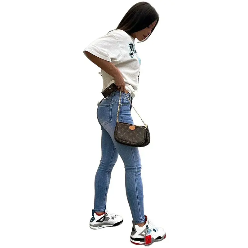 Stretchy Ripped Skinny Jeans  Castello Clothing Line   