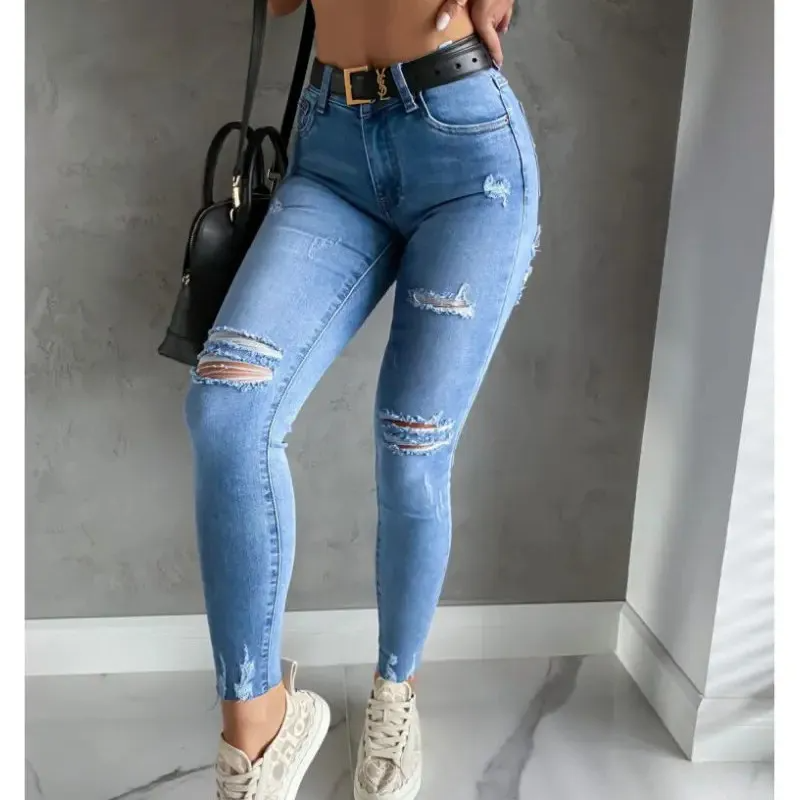Distressed Diva High-Rise Jeans  Castello Clothing Line   