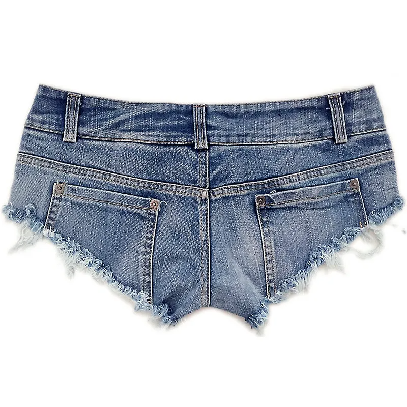 Sylo Low-Rise Cheeky Ripped Denim Shorts booty shorts Castello Clothing Line