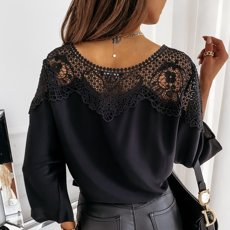 Sweet Charm Lace Tie-Front Blouse  Castello Clothing Line   
