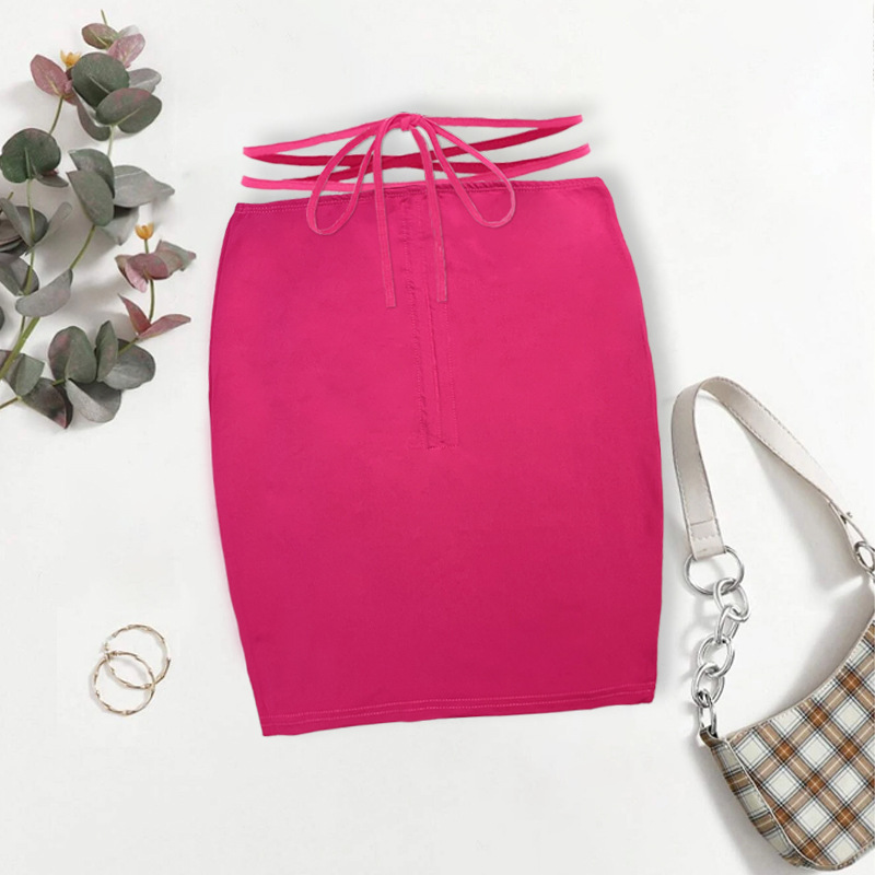 Ruched Strapped Micro Mini Skirt - Slim Fit - Polyester/Spandex  Castello Clothing Line   