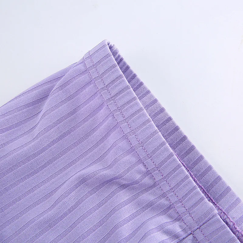 ShowOff High Waist Ribbed Flare Pants Castello Clothing Line