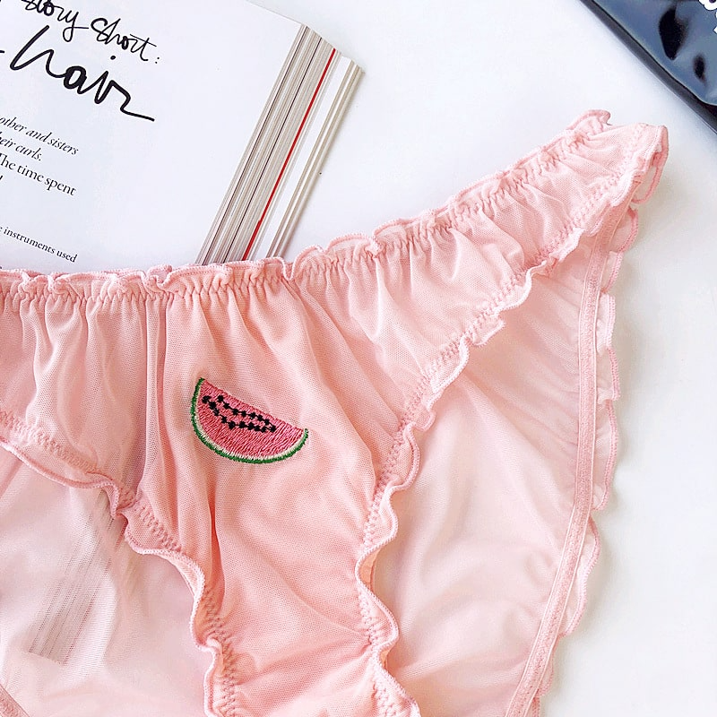 Sheer Ruffle Cheeky Panty  Castello Clothing Line   
