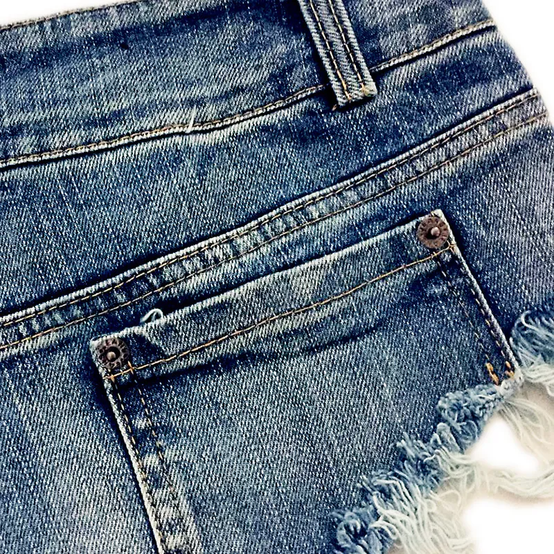 Sylo Low-Rise Cheeky Ripped Denim Shorts booty shorts Castello Clothing Line