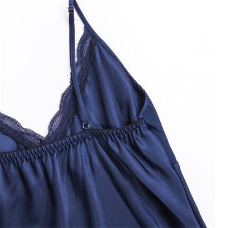 V Neck Side Slit Silk Nightgown  Castello Clothing Line   